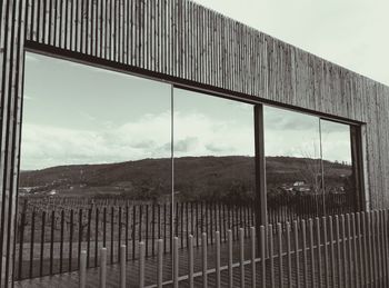 Metal structure against sky