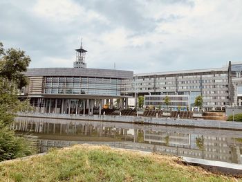 Building against cloudy sky