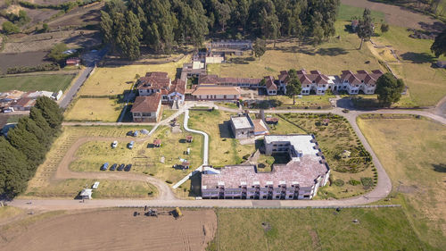 High angle view of buildings