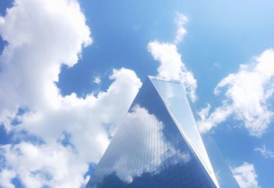 Low angle view of modern building against sky