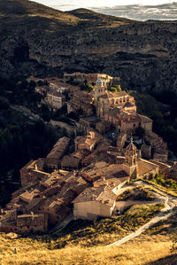 Panoramic view of old town during sunset