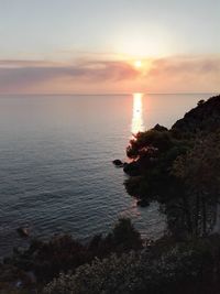 Scenic view of sea at sunset