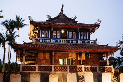 Low angle view of building against clear sky
