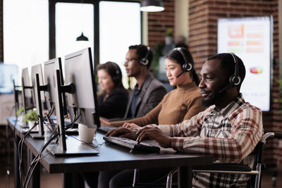 Business colleagues working at office