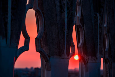 View at sunset from duomo milan city italy concept of travel in europe