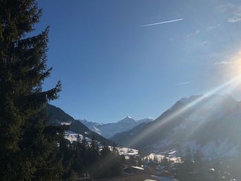 Scenic view of mountains against clear sky