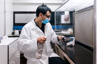 Male scientist working in laboratory