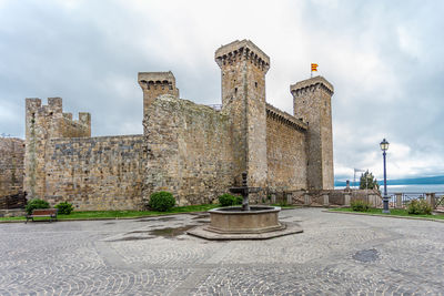 Exterior of old building against sky