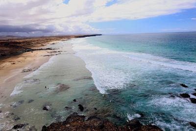 Scenic view of beach against sky