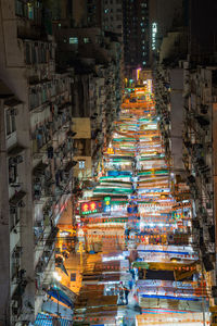 Illuminated city at night