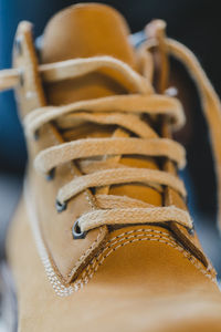 Close-up of shoes on table