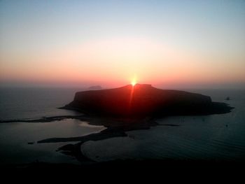 Scenic view of sea at sunset