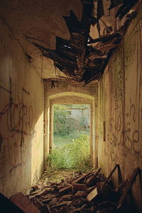 Interior of abandoned building