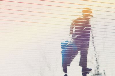 High angle view of shadow on ground