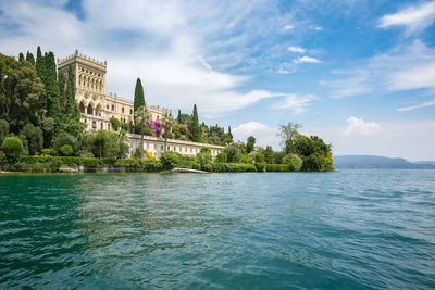 Villa borghese at isola del garda water castle at lake garda italy