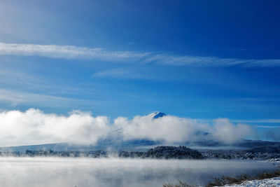 Scenic view of snow against sky