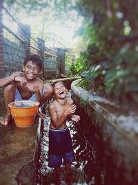 Portrait of happy boy smiling