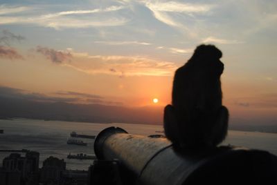 Scenic view of sea at sunset