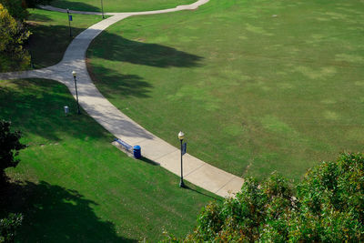 High angle view of golf course