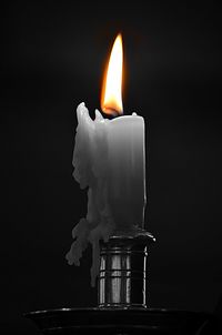 Close-up of burning candle