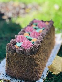 Close-up of chocolate cake