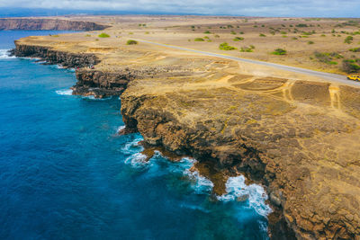High angle view of beach