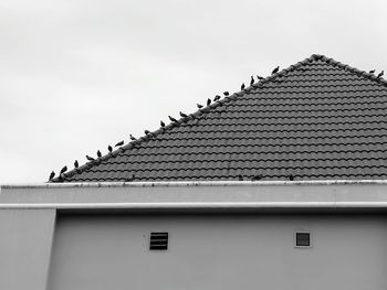 Roof of house against clear sky