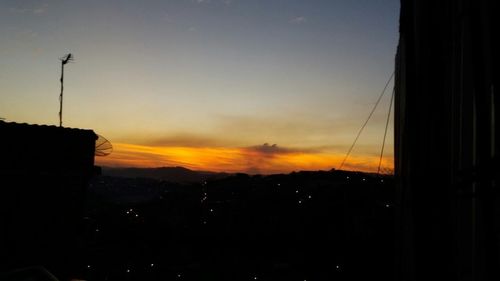 Silhouette buildings against sky during sunset