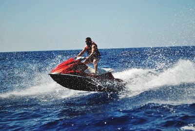 Man riding jet ski