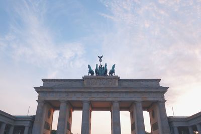 Low angle view of brandenburg gate in berlin, germany