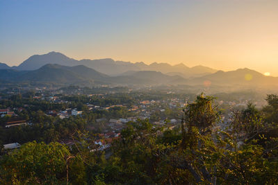 Scenic view of mountains against clear sky