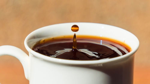 Close-up of coffee on table