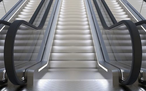 Low angle view of escalator