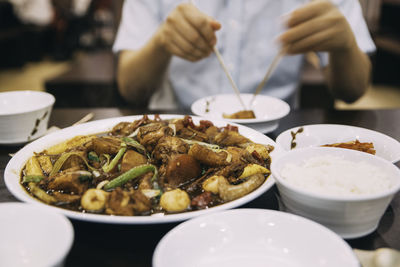 Close-up of food on table