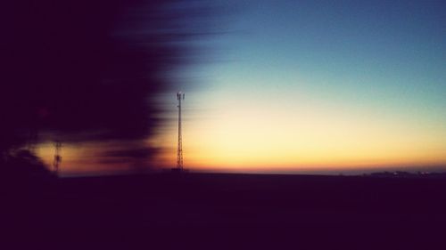 Silhouette of landscape at sunset