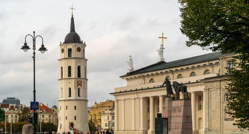 Low angle view of buildings against sky