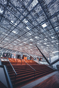 Low angle view of empty staircase in building