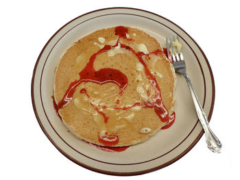 High angle view of dessert in plate