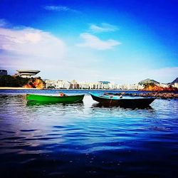 Boats in calm sea