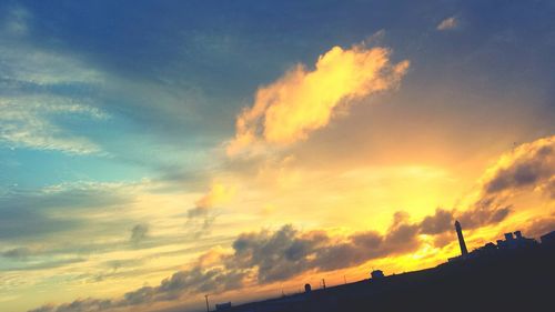 Low angle view of sky at sunset