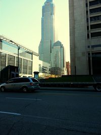 Cars moving on road in city