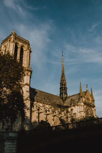 Low angle view of temple building against sky