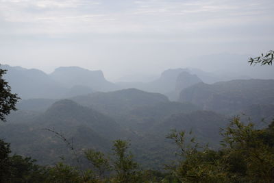 Scenic view of mountains against sky