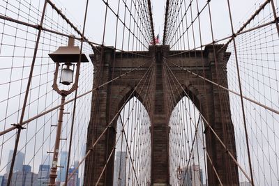 Low angle view of suspension bridge