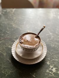 Coffee cup on table