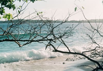 Scenic view of sea against sky during winter