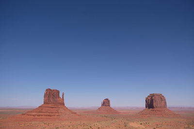 Rock formations against blue sky