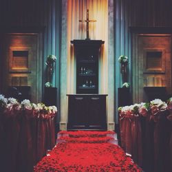 Close-up of red wall