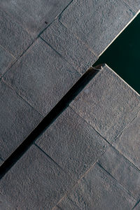 High angle view of tiled floor