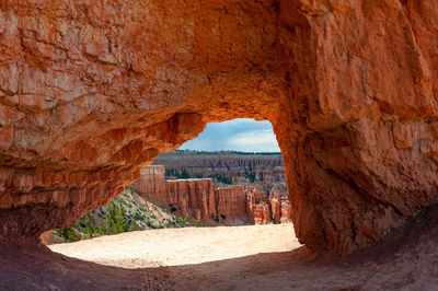 Buildings seen through arch